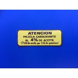 PEGATINA DEPOSITO MONTESA COTA  "ATENCION" MEZCLA CARBURANTE